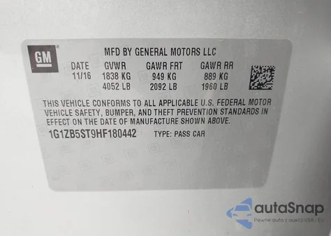 2017 Chevrolet Malibu Ls from USA, damaged, VIN 1G1ZB5ST9HF180442